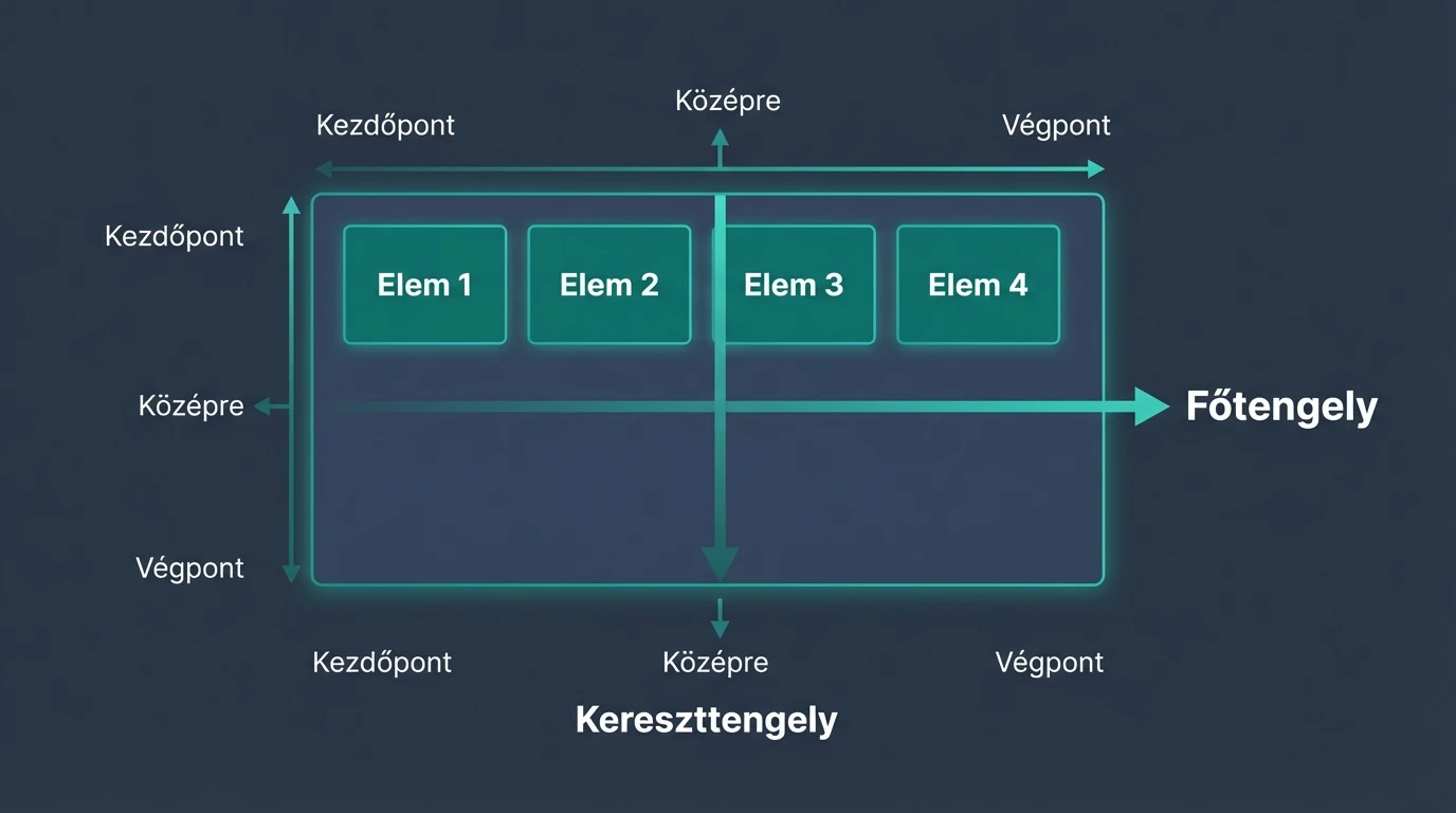 CSS Flexbox konténer és az elemek vízszintes és függőleges igazítása