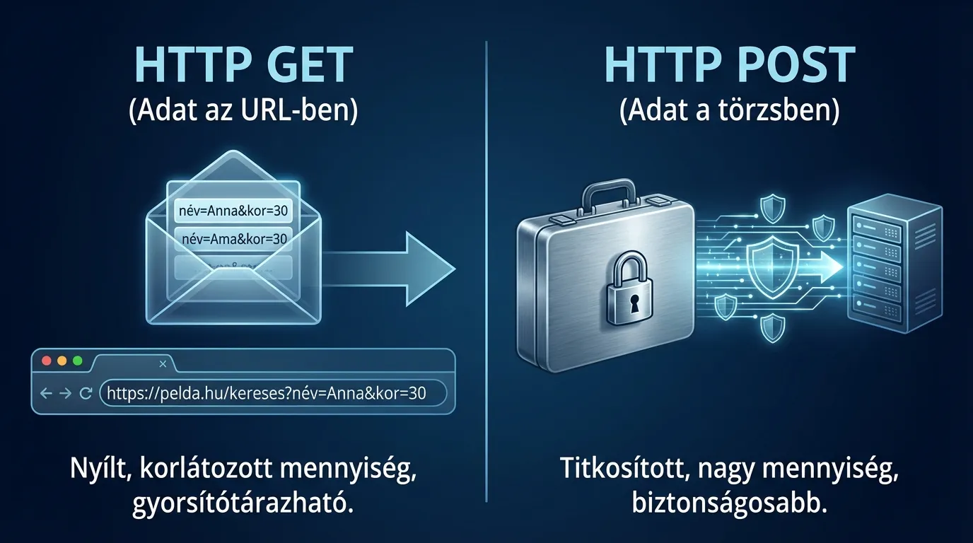 A GET és POST metódusok közötti különbség vizuális magyarázata