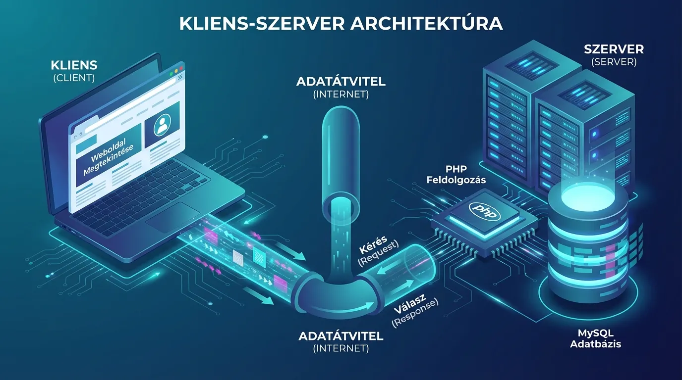 A kliens és a szerver közötti kommunikáció vizuális magyarázata
